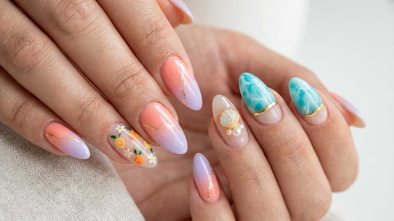 Almond Summer Nails