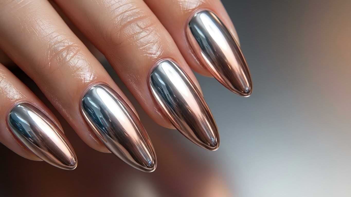 Chrome Almond Nails