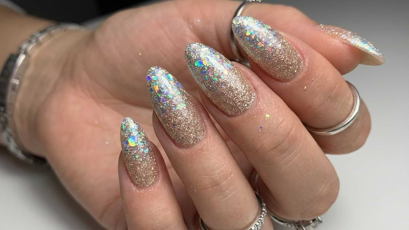Glitter Fade Almond Nails