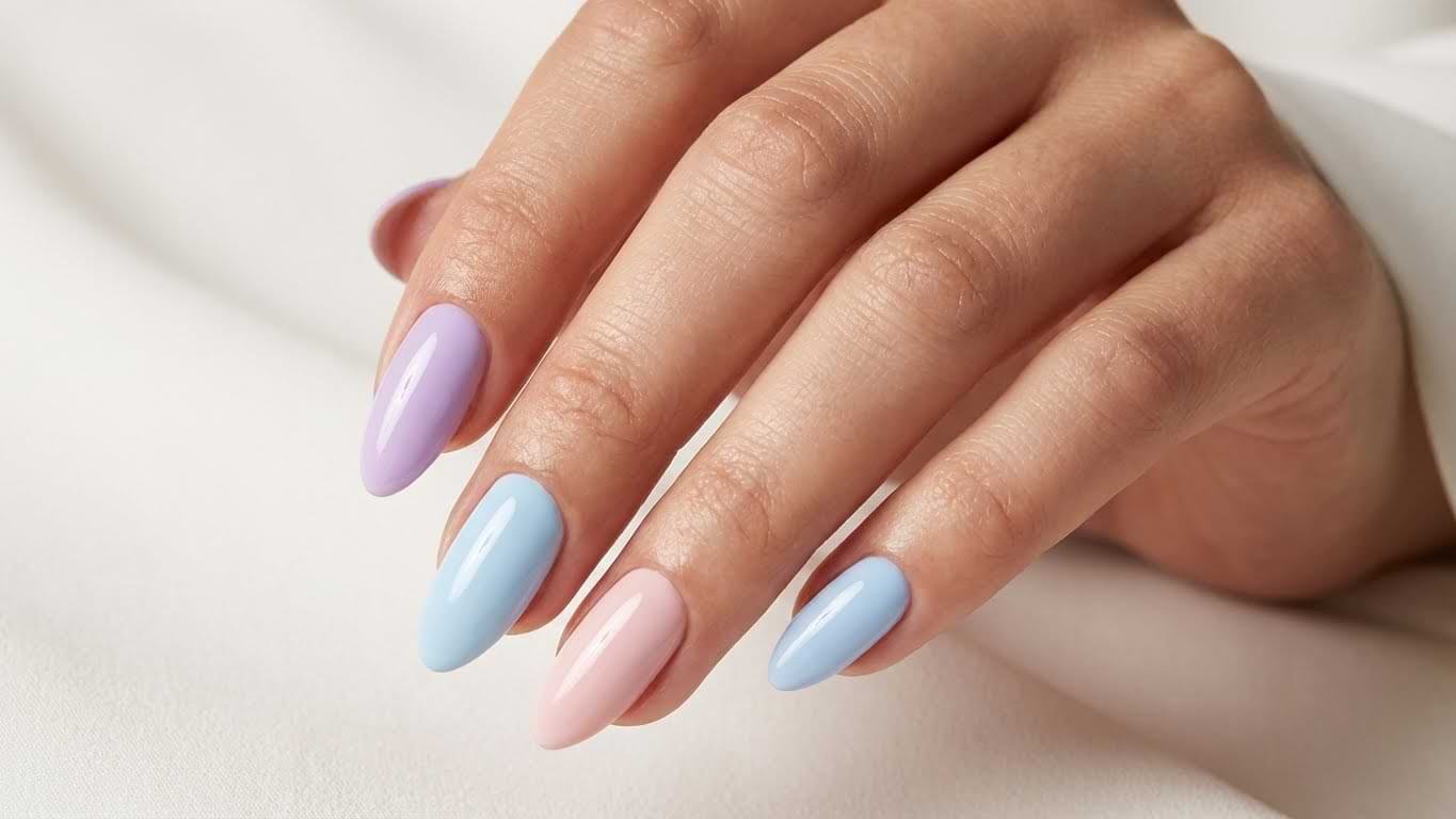 Soft Pastel Almond Nails